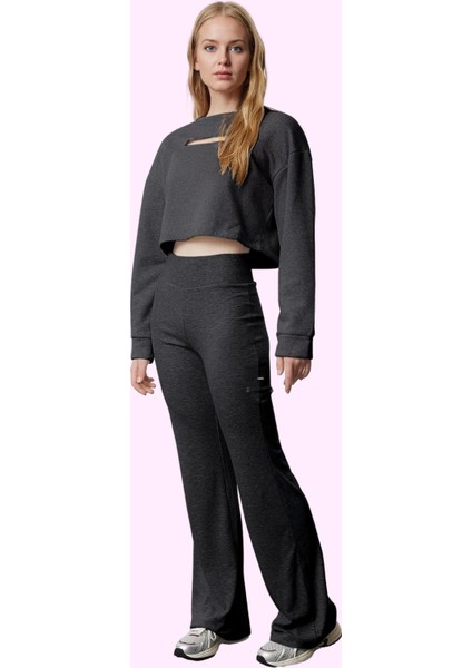 Kadın Ispanyol Paça Flare Pantolon Renk Beli Lastikli Günlük Kullanım Yaz Aylarının Vazgeçilmezi fiyatları