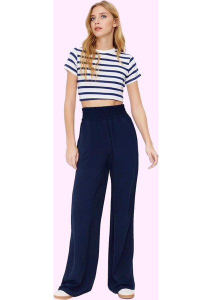 Kadın Geniş Paça Aerobin Dokuma Pantolon Rahat Kesim Günlük Kullanım Yaz Aylarının Vazgeçilmezi