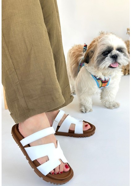 Bernishoes Kooni Beyaz Cilt Terlik