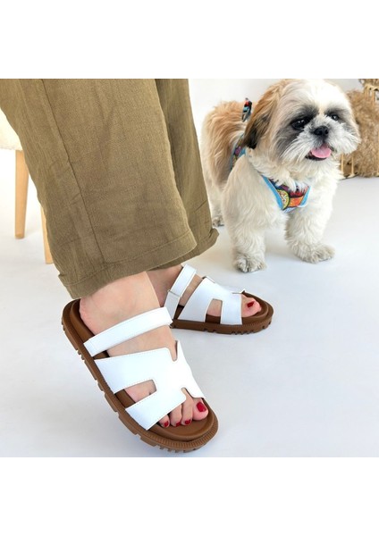 Bernishoes Kooni Beyaz Cilt Terlik fırsatları