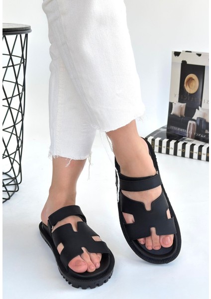 Bernishoes Kooni Siyah Nubuk Terlik