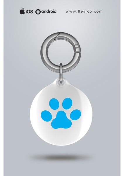 Nfc Akıllı Künye – Yuvarlak Pati Desenli – Kedi & Köpek