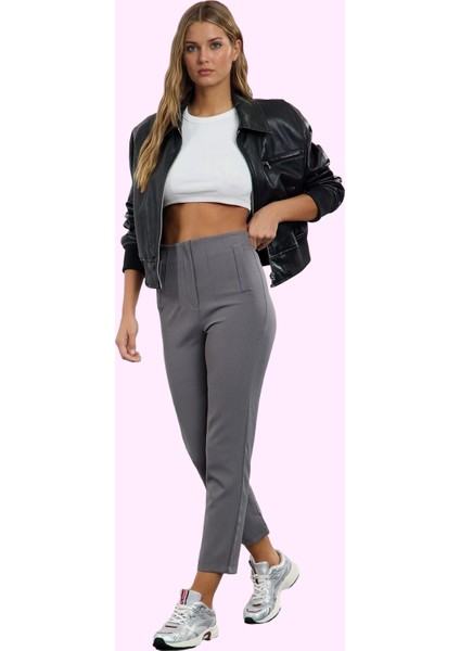 Kadın Yüksek Bel Cigarette Kalıp Dokuma Pantolon Finike Günlük Kullanım Yaz Aylarının Vazgeçilmezi fiyatları