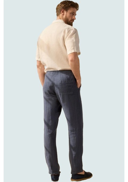 Erkek Regular Fit Keten Pantolon Yüksek Bel Straight Kalıp Günlük Kullanım Kaliteli Malzeme modelleri