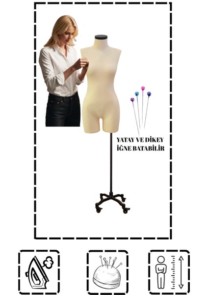 Pantolon Giyebilen 40 Beden Süngerli Terzi Mankeni Prova Mankeni Pac-01