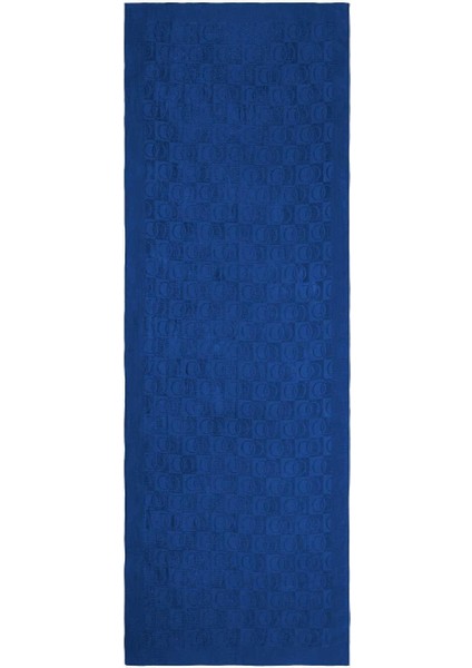 Dama Desen Mavi Naia Pamuk Şal 70x200