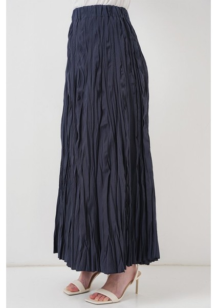 Uzun Kırışık Etek 8042 - Lacivert fiyatları