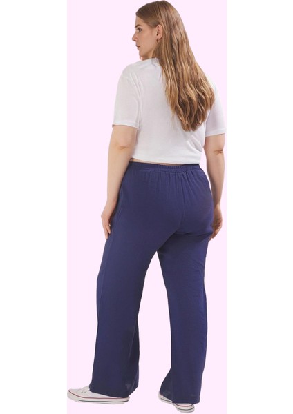 Kadın Geniş Paça Yüksek Bel Pantolon Düz Desenli Rahat Günlük Kullanım Yaz Aylarının Vazgeçilmezi modelleri