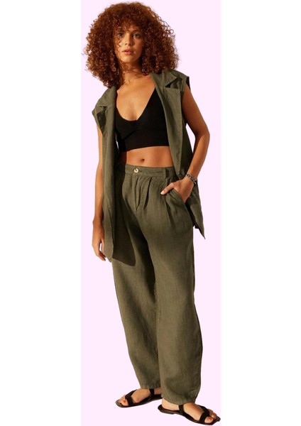 Kadın Yüksek Bel Geniş Paça Keten Pantolon Yaz Aylarının Vazgeçilmezi Stilin Buluştuğu Yer