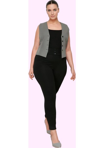 Kadın Yüksek Bel Skinny Pantolon Örme Kumaş Düz Desen Günlük Kullanım Yaz Aylarının Vazgeçilmezi