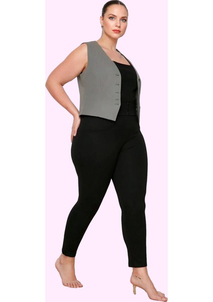 Kadın Yüksek Bel Skinny Pantolon Örme Kumaş Düz Desen Günlük Kullanım Yaz Aylarının Vazgeçilmezi fiyatları