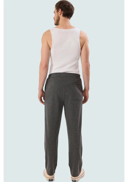 Erkek Geniş Paça Örme Pantolon Rahat Kesim Günlük Kullanım Için Dokulu Kumaş Modern Tasarım modelleri