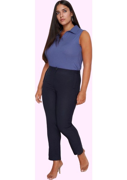 Kadın Yüksek Bel Cigarette Kalıp Dokuma Pantolon Iş Için Renk Günlük Kullanım Modern Tasarım fiyatları