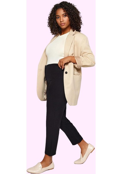 Kadın Yüksek Bel Cigarette Kalıp Dokuma Pantolon Iş Için Renk Günlük Kullanım Modern Tasarım fiyatları