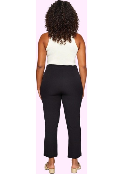 Kadın Yüksek Bel Cigarette Kalıp Dokuma Pantolon Iş Için Renk Günlük Kullanım Modern Tasarım modelleri