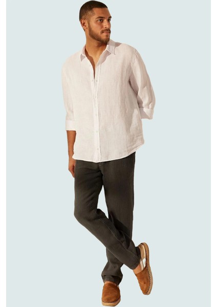 Erkek Regular Fit Keten Pantolon Yüksek Bel Straight Kalıp Günlük Kullanım Kaliteli Malzeme fiyatları