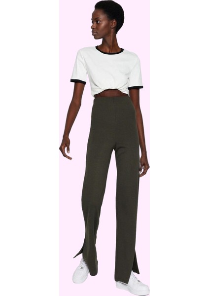 Kadın Yüksek Bel Ispanyol Paça Flare Pantolon Günlük Kombinler Hafta Sonu Kaliteli Malzeme fiyatları