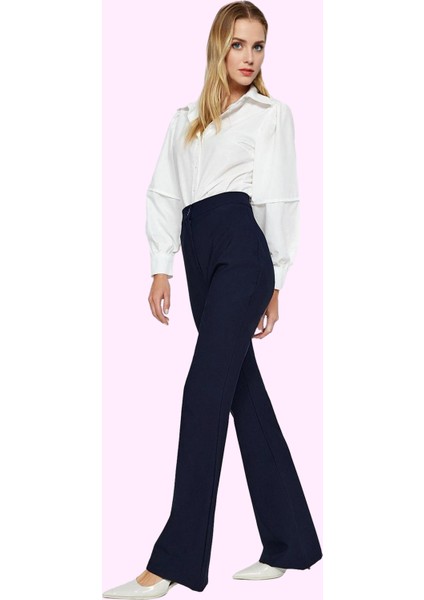 Kadın Yüksek Bel Ispanyol Paça Flare Pantolon Günlük Şık Tarz Hafta Sonu Dayanıklı Malzeme fiyatları