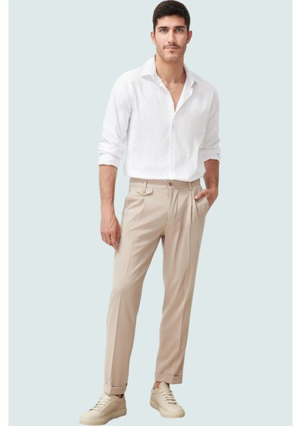 Erkek Slim Fit Boru Paça Pantolon Günlük Kullanım Için Ideal Seçim Yaz Aylarının Vazgeçilmezi