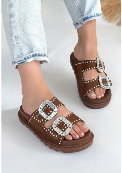 Bernishoes Juana Taba Nubuk Taşlı Terlik