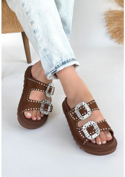 Bernishoes Juana Taba Nubuk Taşlı Terlik fiyatları