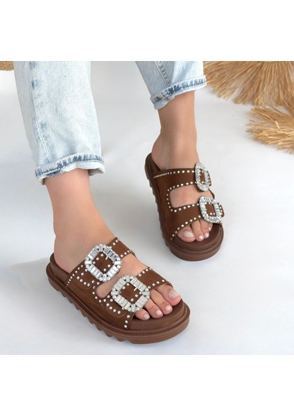 Bernishoes Juana Taba Nubuk Taşlı Terlik fırsatları