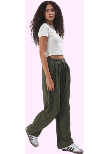 Kadın Geniş Paça Wide Leg Pantolon Kemerli Yazlık Günlük Kullanım Yaz Aylarının Vazgeçilmezi fiyatları