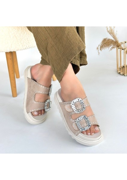 Bernishoes Juana Bej Nubuk Taşlı Terlik fırsatları