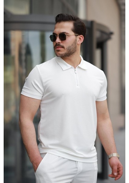 Erkek Yakalı Fermuarlı T-Shirt Şort Ikili Takım modelleri