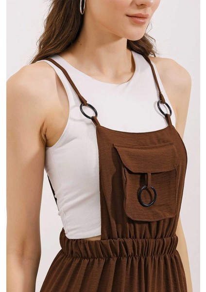 7023 Askılı Bahçıvan Tulum - Kahverengi modelleri