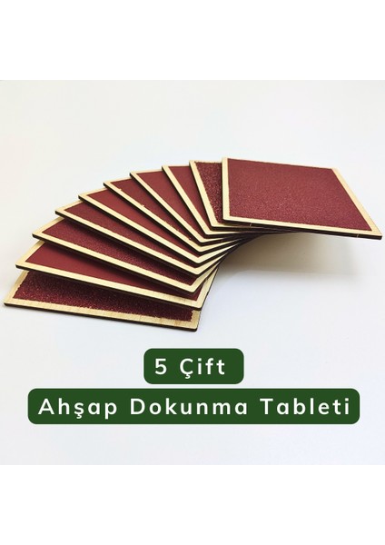 Dokunma Duyusu Geliştirme Seti – Montessori Dokunma Tabletleri – Pürüzlü-Düzgün Yüzey Eşleştirme Aktivitesi