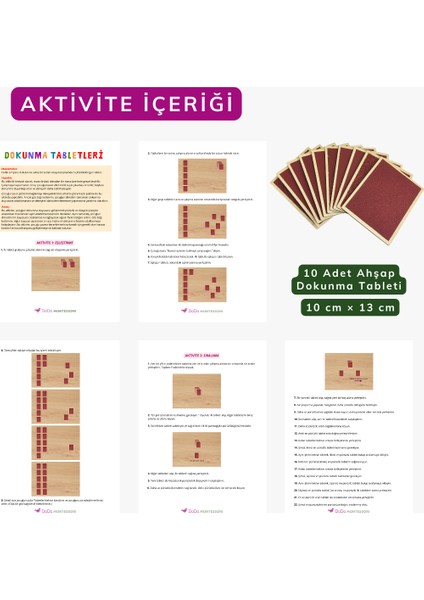 Dokunma Duyusu Geliştirme Seti – Montessori Dokunma Tabletleri – Pürüzlü-Düzgün Yüzey Eşleştirme Aktivitesi fiyatları