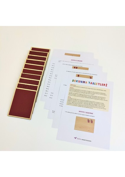 Dokunma Duyusu Geliştirme Seti – Montessori Dokunma Tabletleri – Pürüzlü-Düzgün Yüzey Eşleştirme Aktivitesi modelleri