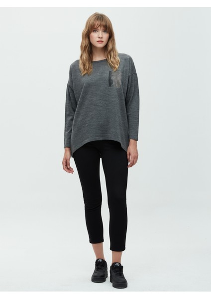Cep Taşlı Triko Basic T-Shirt
