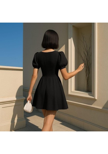 Kadın Dalgıç Kumaş Kalp Yaka Elbise fiyatları