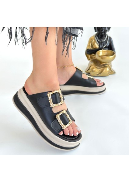 Bernishoes Jalli Siyah Cilt Terlik fırsatları