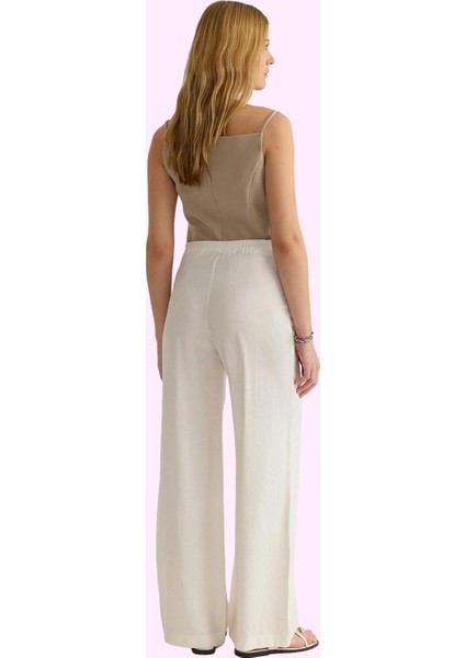 Kadın Geniş Paça Wide Leg Dokuma Pantolon Yüksek Bel Yaz Aylarının Vazgeçilmezi Günlük Kullanım modelleri