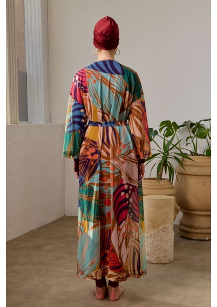 Mayo Üzerine Tek Pareo Kimono 1925-156 Bej fırsatları
