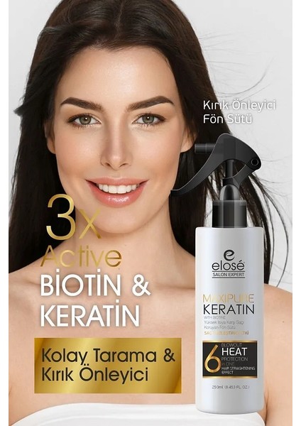 Kırıklara Karşı Etkili Besleyici Onarıcı Keratin ve Biotinli Saç Bakım Fön Sütü 250 Ml.