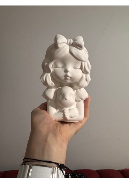 Panda Tutan Kız Seramik Biblo | Boyanabilir Saksı | Hobi & Dekorasyon Ürünü fiyatları