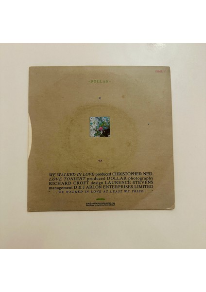 Dollar – We Walked In Love Dönem Baskı 45 Lik Plak fiyatları