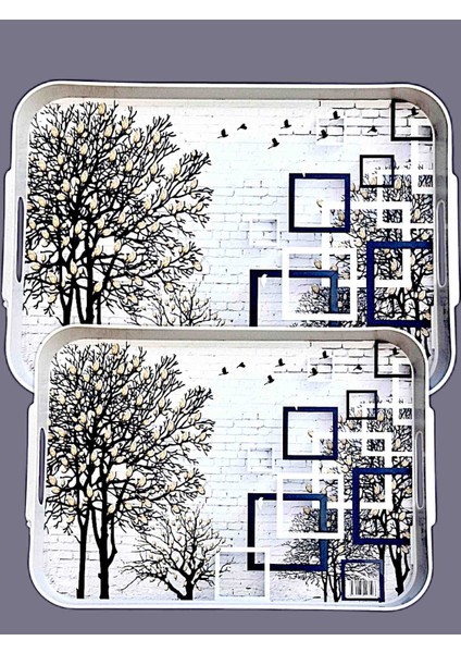 Tepsi Plastik Büyük Küçük Boy Ikili Tepsi Çay Kahve Tepsi