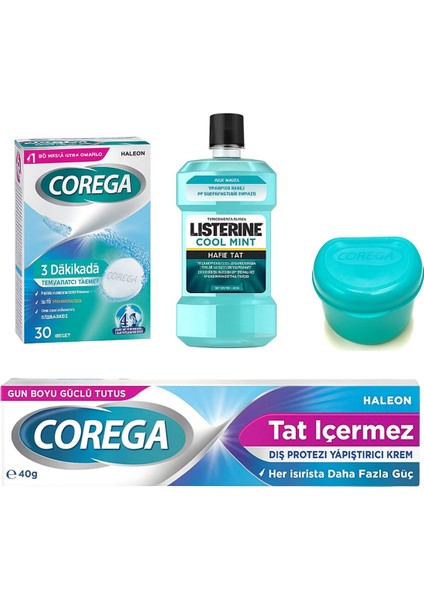 Diş Protez Temizleyici Tatsız Diş Protez Yapıştırıcısı - Listerine Cool Mint