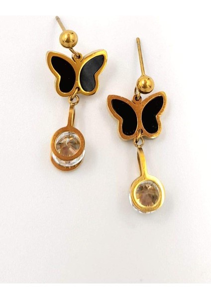 Gold Renk Figürlü Çelik Küpe