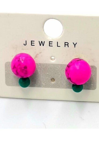 Renkli Kararmaz Papatya Figürlü Lüks Küpe