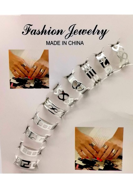 Eklem Yüzük Seti Gümüş Renk Ayarlanabilir