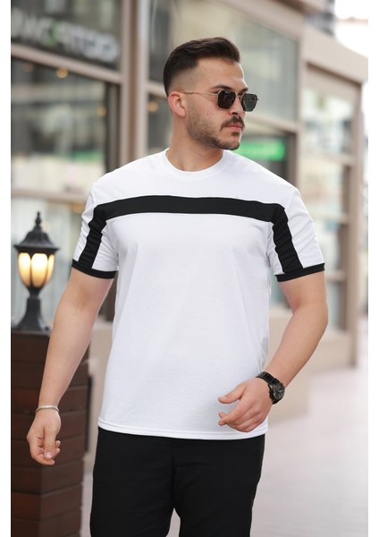 Erkek Şerit Detaylı Kısa Kollu T-Shirt