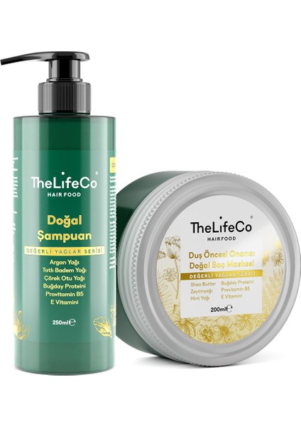 Derin Bakım - Doğal Şampuan 250 ml & Onarıcı Doğal Saç Maskesi 200 ml