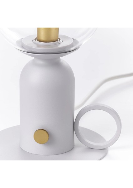 Åskmuller Abajur 24 cm Açık Gri Cam Metal Gövde Kısılabilir Işık fiyatları