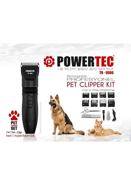 TR-9000 Pet Evcil Hayvan Kedi Köpek Tıraş Makinesi Seti fiyatları